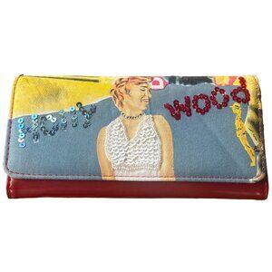 Marilyn Monroe Hollywood Theme Wallet w/Side Zipper Multicolored (EUC)